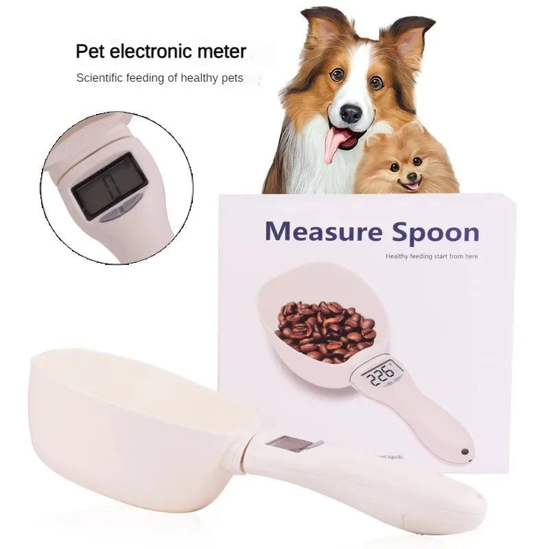 Electronic Pet Food Measuring Scoop with LED Display - Digital Scale for Dog and Cat Food