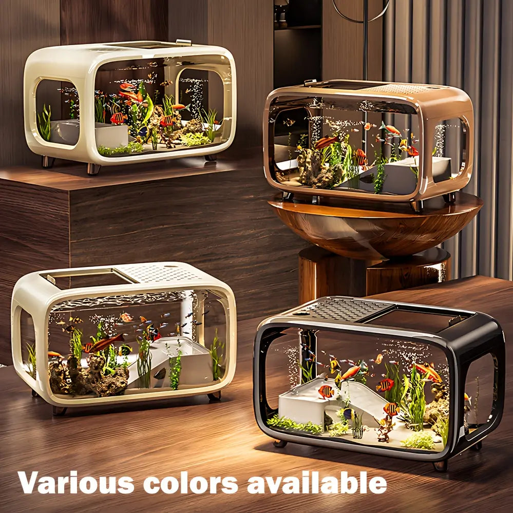 Extra-Large Panoramic Ecological Fish Tank for Home and Office Decor, Available in Multiple Colors