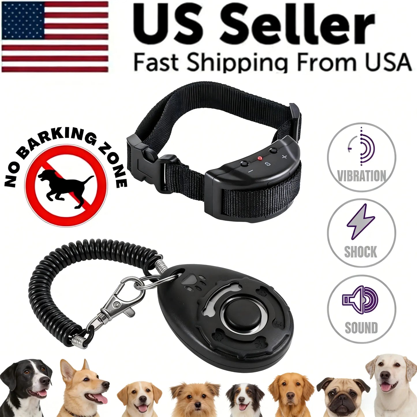 2-in-1 Dog Bark Collar Training System: Gentle Remote-Controlled No-Barking Solution for Home, Neighborhood, and Public Park Pet Management