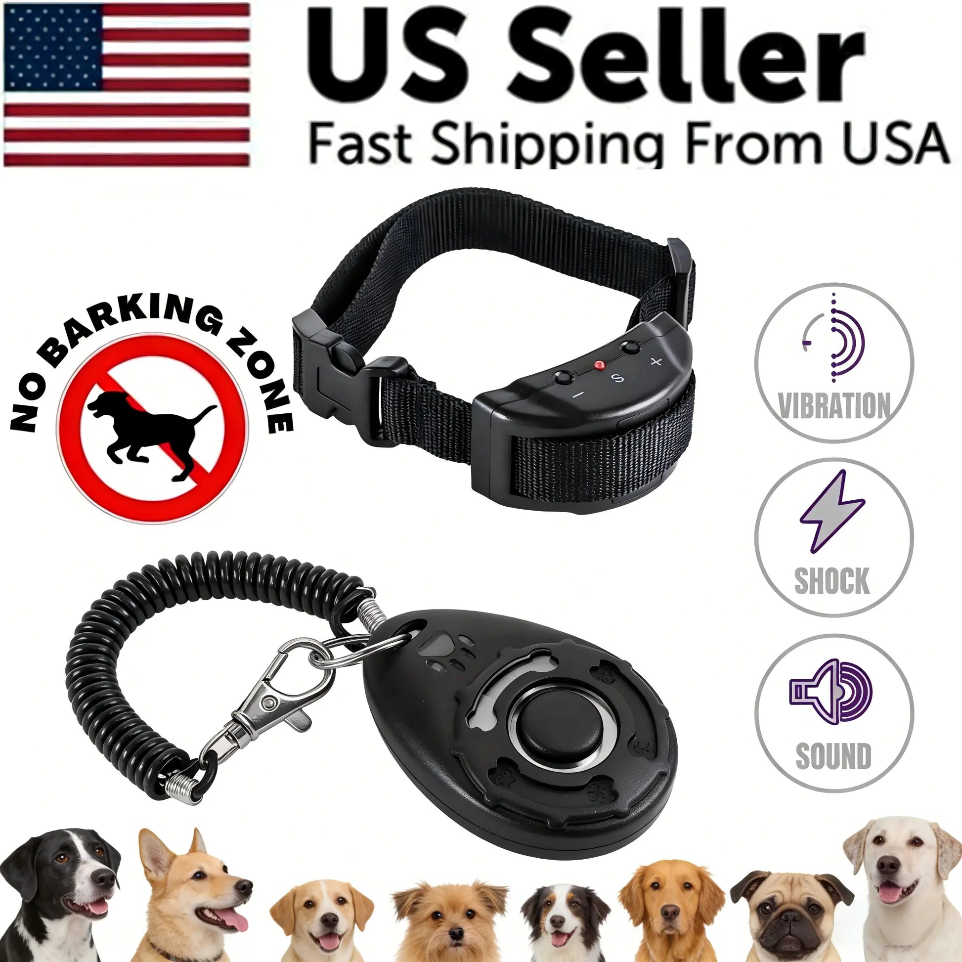 2-in-1 Dog Bark Collar Training System: Gentle Remote-Controlled No-Barking Solution for Home, Neighborhood, and Public Park Pet Management
