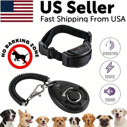 2-in-1 Dog Bark Collar Training System: Gentle Remote-Controlled No-Barking Solution for Home, Neighborhood, and Public Park Pet Management