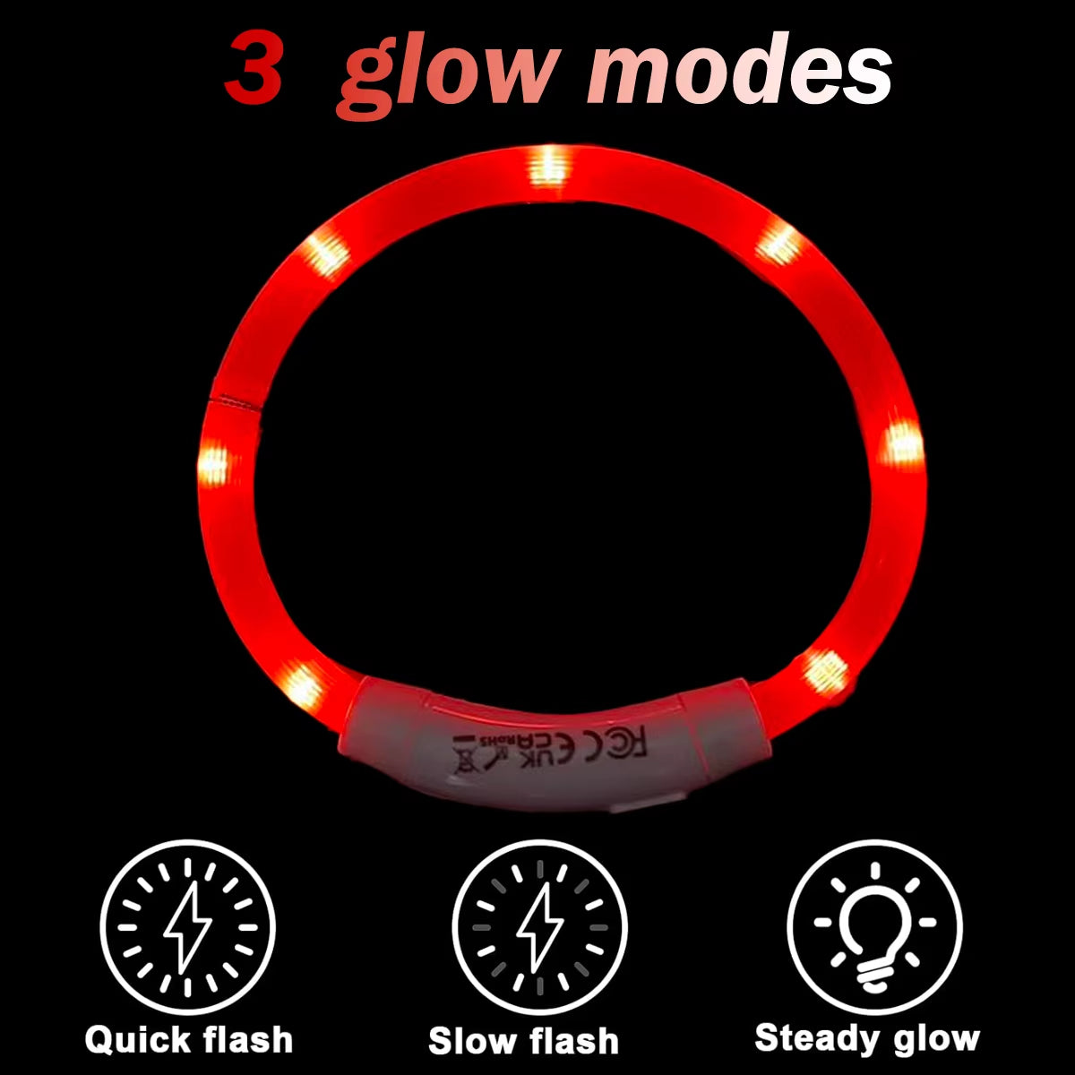 LED Rechargeable Pet Collar - Light-Up Dog and Cat Collar for Christmas Decoration and Gifting