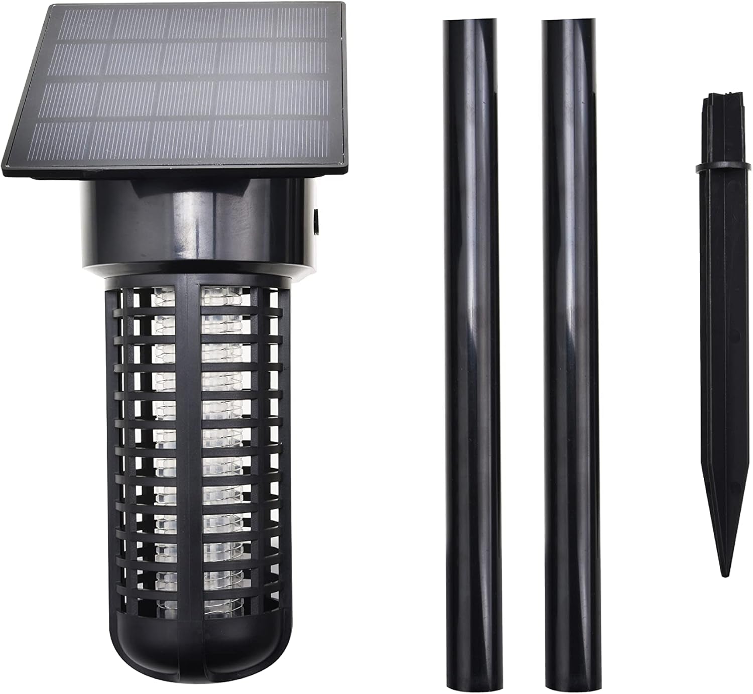 Outdoor Solar-Powered Waterproof Bug Zapper with UV LED Light, Adjustable Solar Panel, and USB Charging