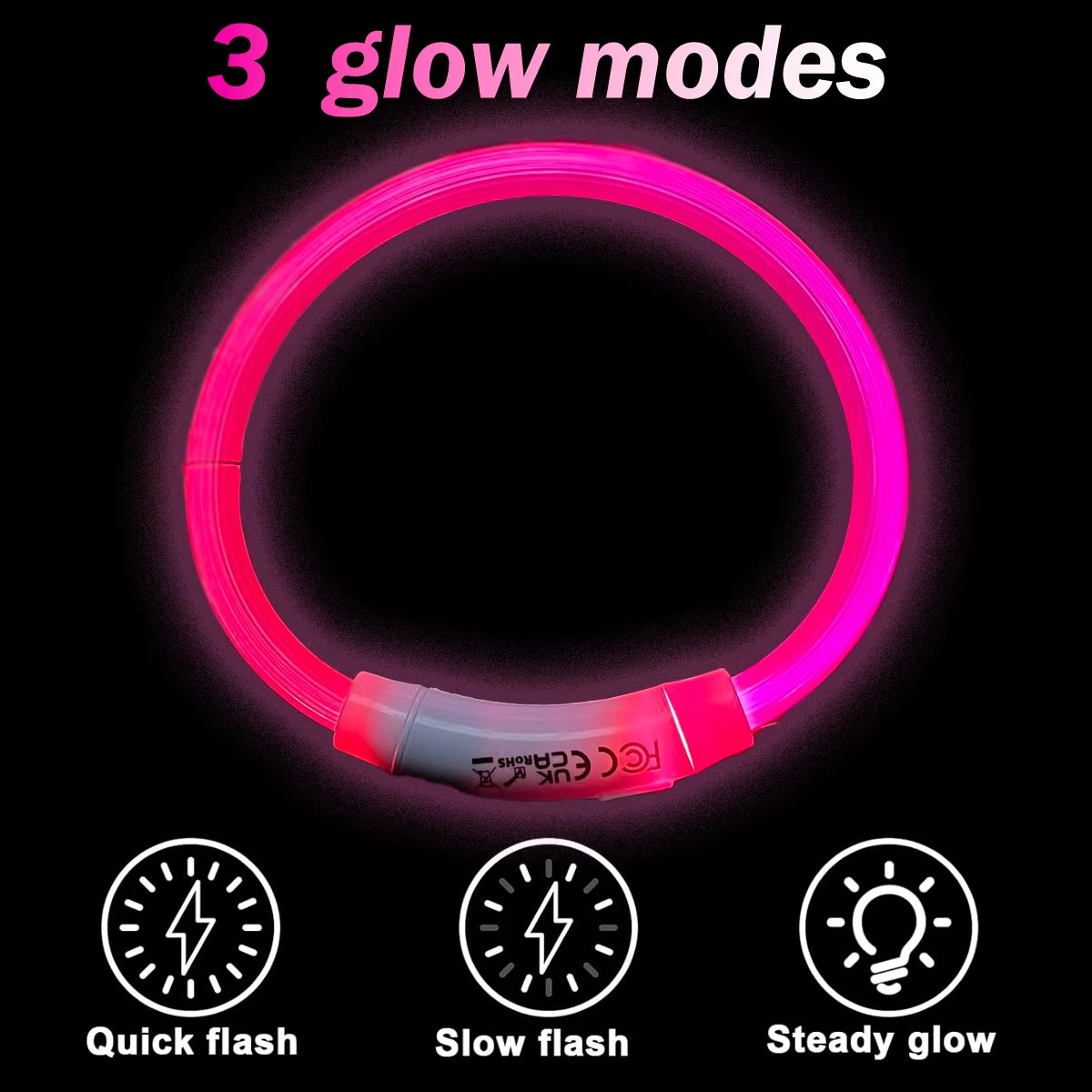 LED Rechargeable Pet Collar - Light-Up Dog and Cat Collar for Christmas Decoration and Gifting