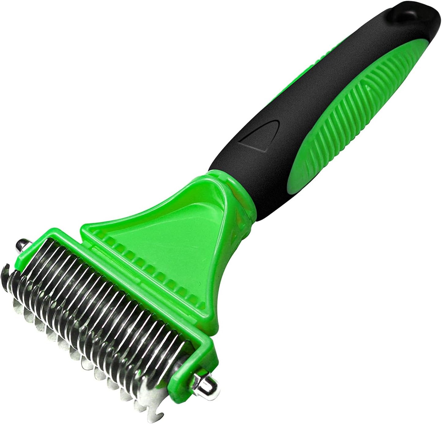 Ultimate Dog Grooming Tool: 2-Sided Dematting Comb for Effortless Shedding and Tangle Removal - Perfect for Cats and Dogs (Green)