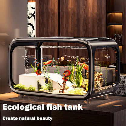 Extra-Large Panoramic Ecological Fish Tank for Home and Office Decor, Available in Multiple Colors