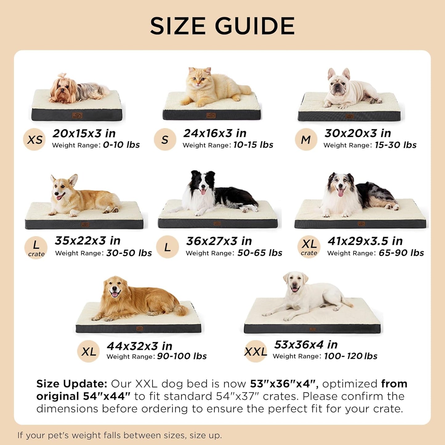 Bedsure Extra Large Dog Bed - Comfortable Flat Design with Removable Washable Cover, Orthopedic Egg Crate Foam, Ideal for Pets up to 100 lbs