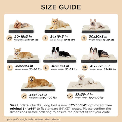 Bedsure Extra Large Dog Bed - Comfortable Flat Design with Removable Washable Cover, Orthopedic Egg Crate Foam, Ideal for Pets up to 100 lbs
