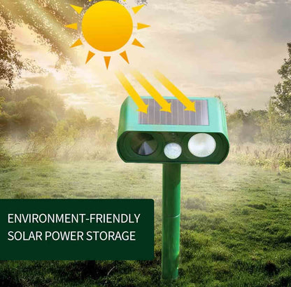Solar-Powered Ultrasonic Animal Repeller for Dogs and Cats, Waterproof Design