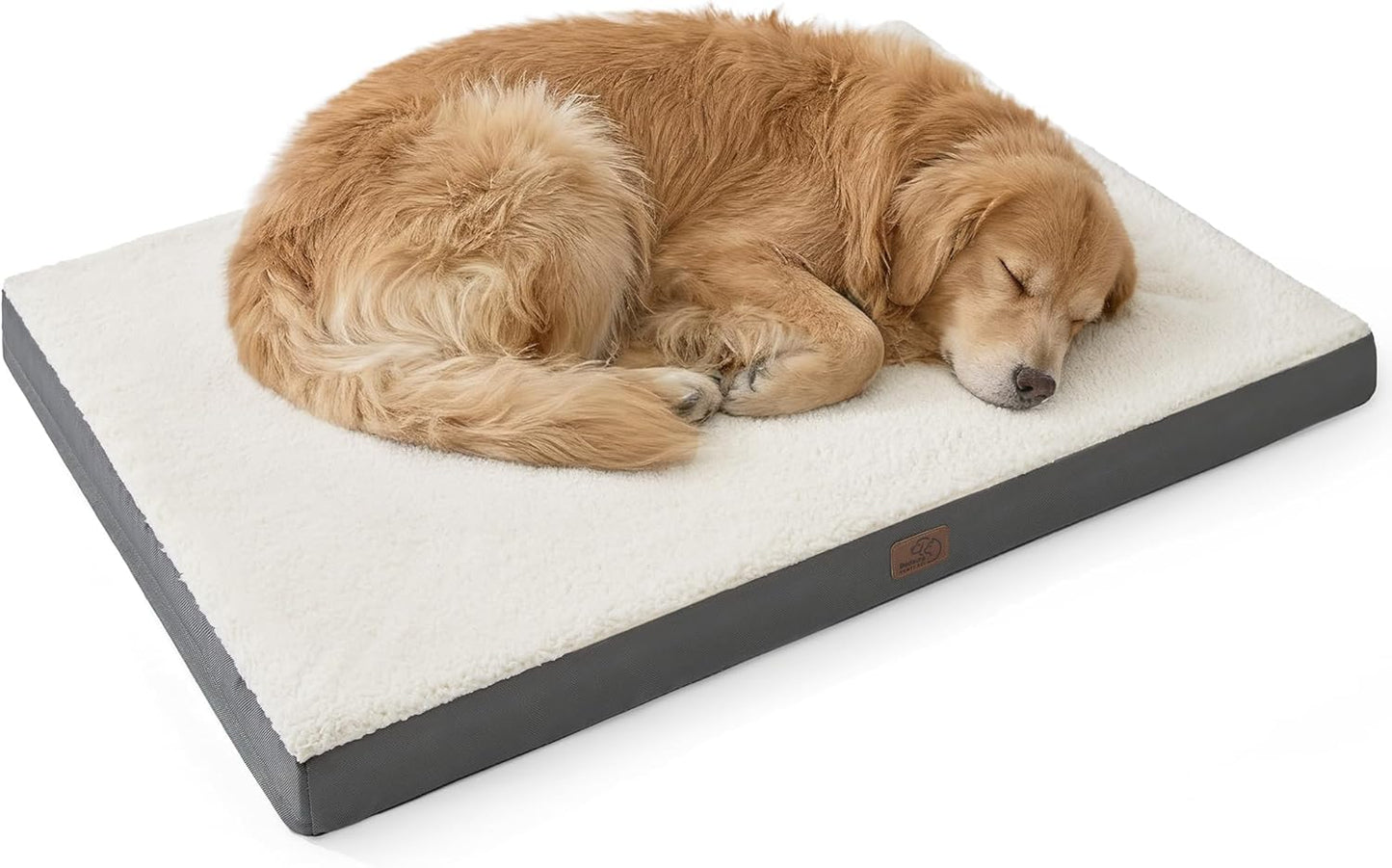 Bedsure Extra Large Dog Bed - Comfortable Flat Design with Removable Washable Cover, Orthopedic Egg Crate Foam, Ideal for Pets up to 100 lbs