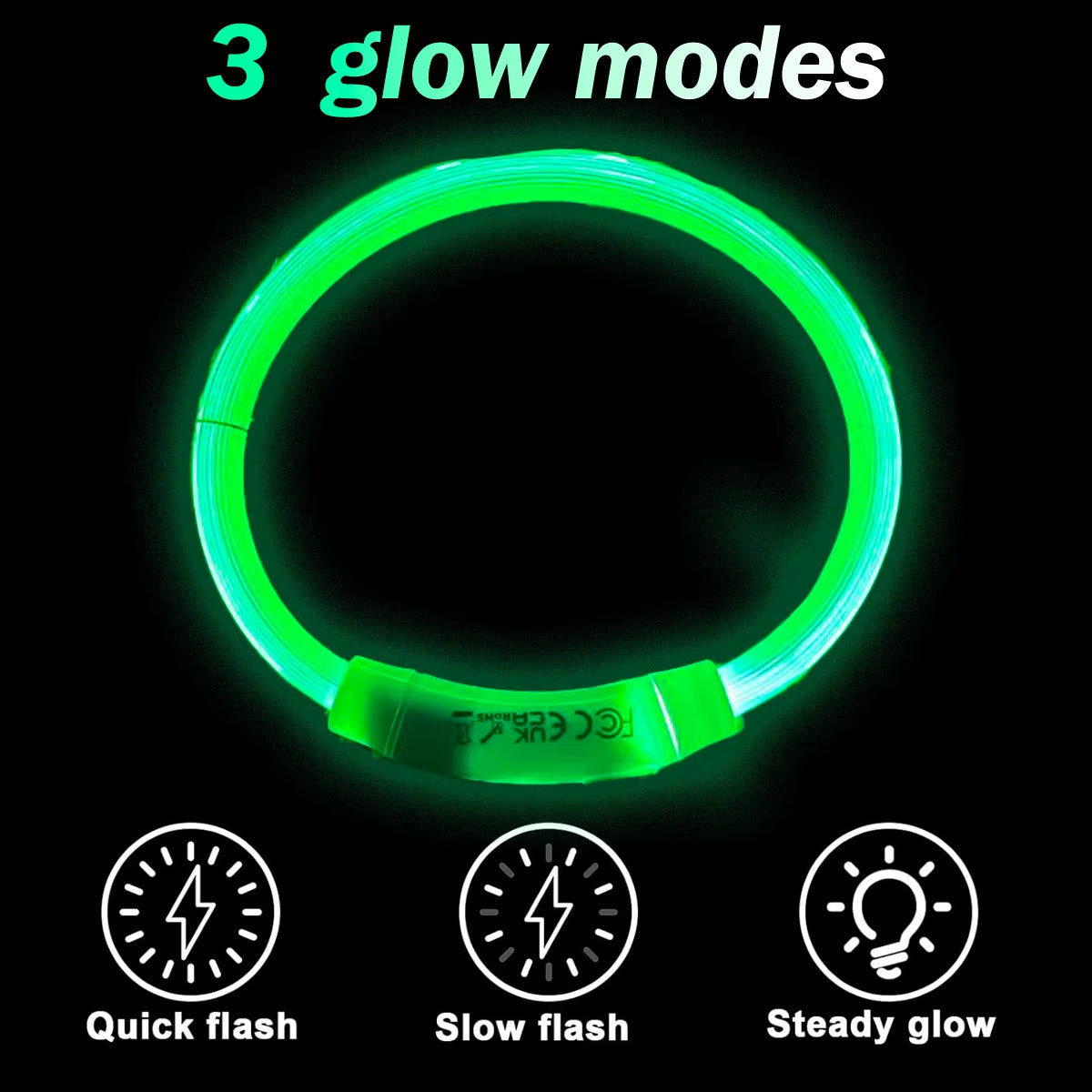 LED Rechargeable Pet Collar - Light-Up Dog and Cat Collar for Christmas Decoration and Gifting