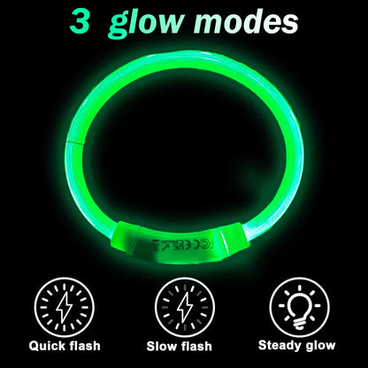 LED Rechargeable Pet Collar - Light-Up Dog and Cat Collar for Christmas Decoration and Gifting