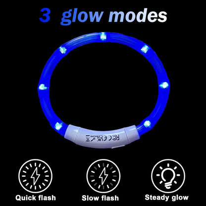 LED Rechargeable Pet Collar - Light-Up Dog and Cat Collar for Christmas Decoration and Gifting