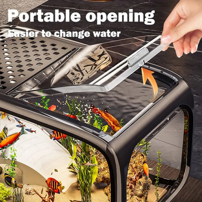 Extra-Large Panoramic Ecological Fish Tank for Home and Office Decor, Available in Multiple Colors