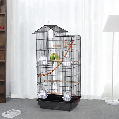 39-Inch Large Flight Bird Cage for Small Parrots and Pet Birds with Toys