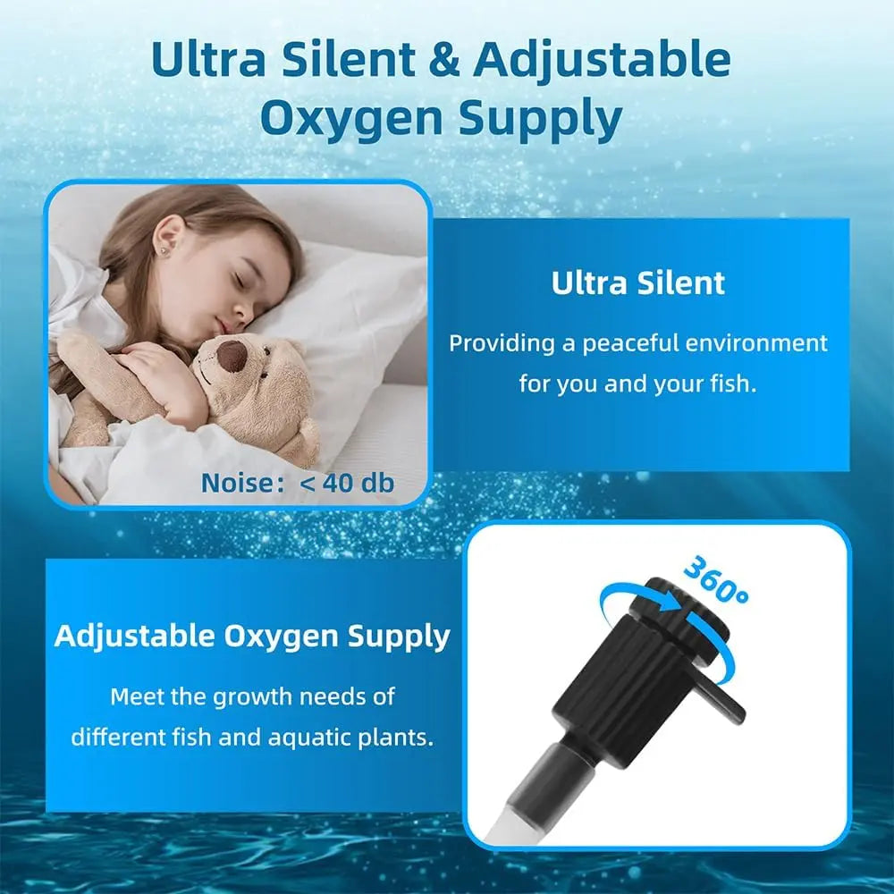 Submersible Internal Aquarium Filter for 5-15 Gallon Tanks, 120GPH Pump with Adjustable Air Flow for Freshwater and Saltwater Aquariums and Ponds