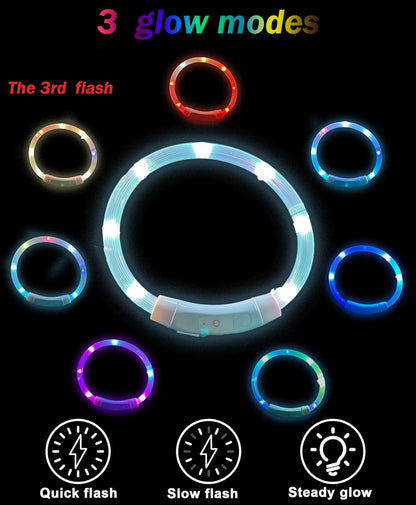 LED Rechargeable Pet Collar - Light-Up Dog and Cat Collar for Christmas Decoration and Gifting
