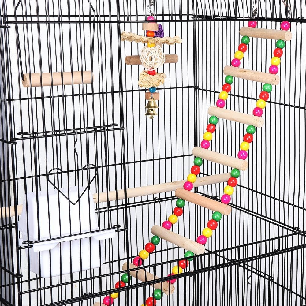 39-Inch Large Flight Bird Cage for Small Parrots and Pet Birds with Toys
