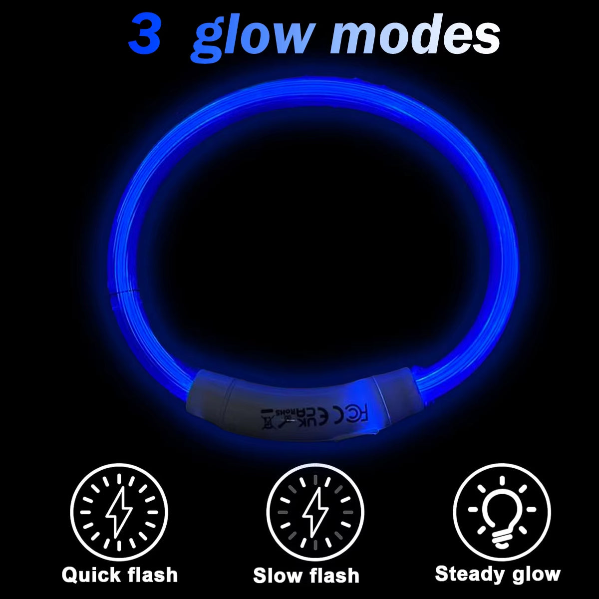 LED Rechargeable Pet Collar - Light-Up Dog and Cat Collar for Christmas Decoration and Gifting
