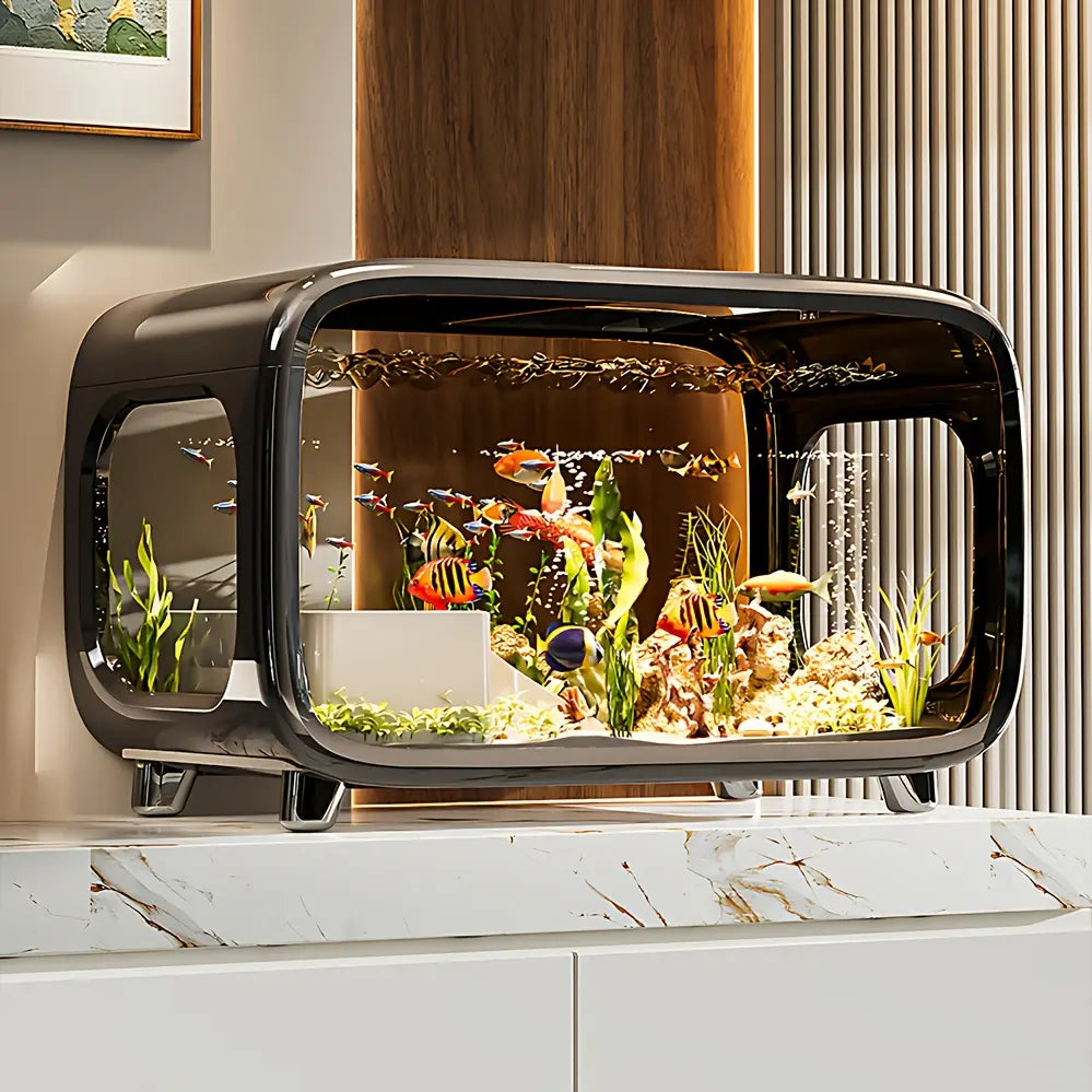 Extra-Large Panoramic Ecological Fish Tank for Home and Office Decor, Available in Multiple Colors