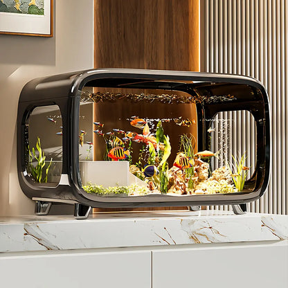 Extra-Large Panoramic Ecological Fish Tank for Home and Office Decor, Available in Multiple Colors