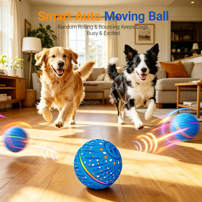 Automated Interactive Dog Ball Toy for Small to Medium Breeds, LED Illuminated, USB Rechargeable Fetch Toy for Indoor and Outdoor Activities