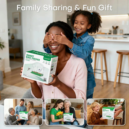 Homiq Ai Smart Window Bird Feeder with Close-Focus Camera, 2K HD Camera for Window Viewing, AI Bird Species Recognition & Instant Alerts, Strong Acrylic Bird Feeder,Great Gift for Kids & Bird Lovers