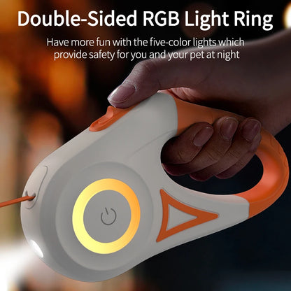 5M Automatic Retractable Dog Leash with LED Light - Stylish and Functional Flexi Lead for Dogs and Puppies