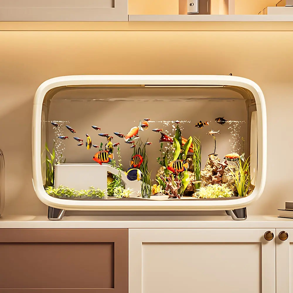 Extra-Large Panoramic Ecological Fish Tank for Home and Office Decor, Available in Multiple Colors