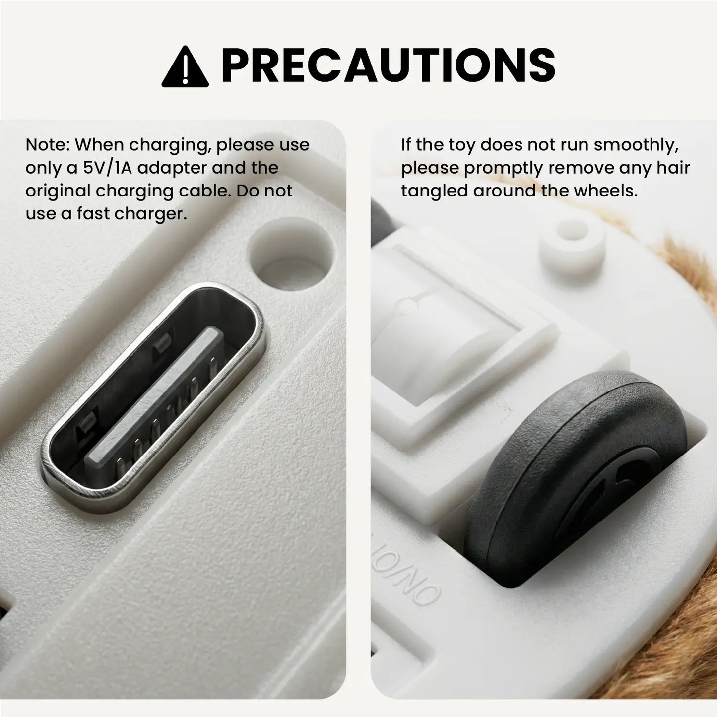 Geoorood USB Rechargeable Interactive Cat Toy – Random Movement Mouse for Indoor Cats (5V/1A Adapter Required, Not Included)
