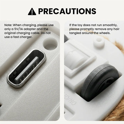 Geoorood USB Rechargeable Interactive Cat Toy – Random Movement Mouse for Indoor Cats (5V/1A Adapter Required, Not Included)