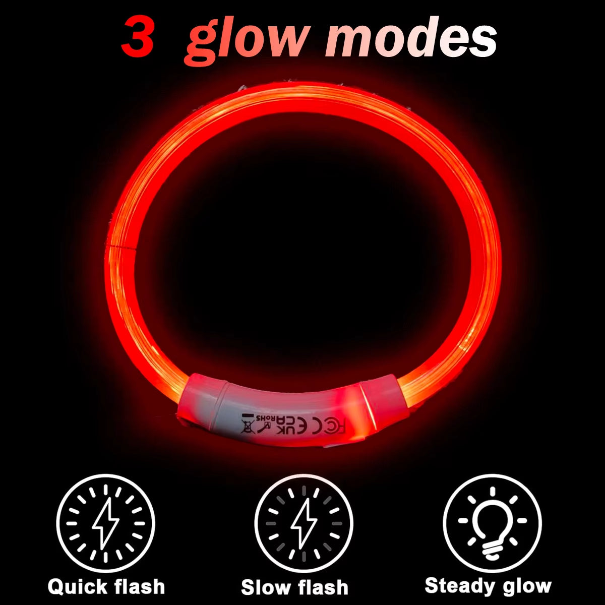 LED Rechargeable Pet Collar - Light-Up Dog and Cat Collar for Christmas Decoration and Gifting