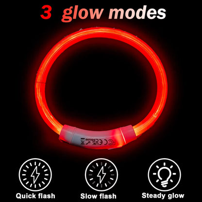LED Rechargeable Pet Collar - Light-Up Dog and Cat Collar for Christmas Decoration and Gifting