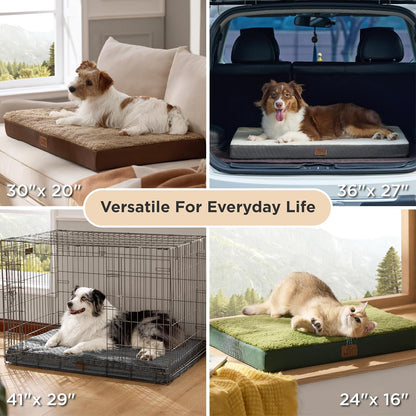 Bedsure Extra Large Dog Bed - Comfortable Flat Design with Removable Washable Cover, Orthopedic Egg Crate Foam, Ideal for Pets up to 100 lbs