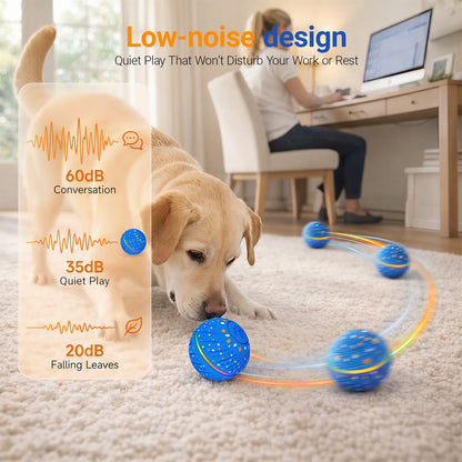 Automated Interactive Dog Ball Toy for Small to Medium Breeds, LED Illuminated, USB Rechargeable Fetch Toy for Indoor and Outdoor Activities