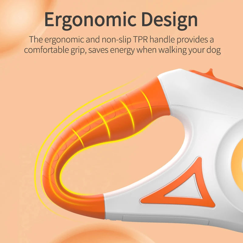5M Automatic Retractable Dog Leash with LED Light - Stylish and Functional Flexi Lead for Dogs and Puppies