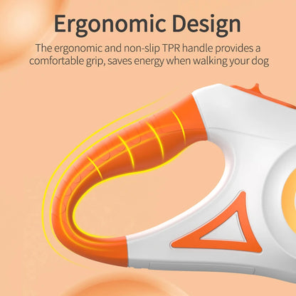 5M Automatic Retractable Dog Leash with LED Light - Stylish and Functional Flexi Lead for Dogs and Puppies