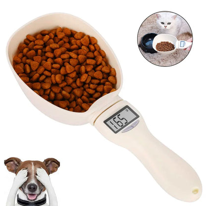 Electronic Pet Food Measuring Scoop with LED Display - Digital Scale for Dog and Cat Food