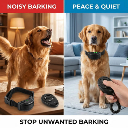 2-in-1 Dog Bark Collar Training System: Gentle Remote-Controlled No-Barking Solution for Home, Neighborhood, and Public Park Pet Management