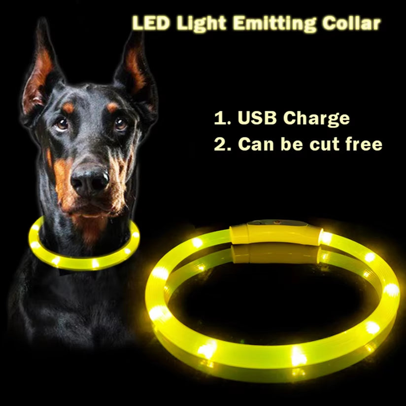 LED Rechargeable Pet Collar - Light-Up Dog and Cat Collar for Christmas Decoration and Gifting