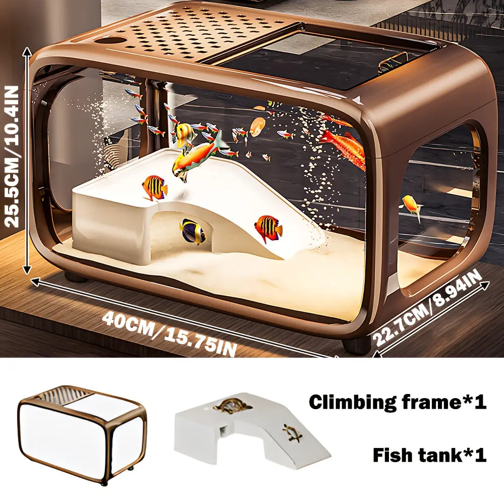 Extra-Large Panoramic Ecological Fish Tank for Home and Office Decor, Available in Multiple Colors