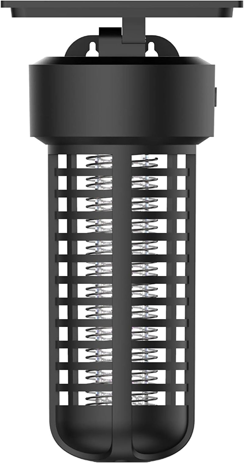 Outdoor Solar-Powered Waterproof Bug Zapper with UV LED Light, Adjustable Solar Panel, and USB Charging